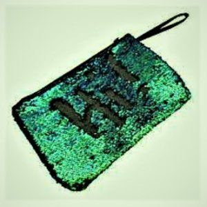 Cosmetic Pouch Travel Storage Bag Sequin Wristlet